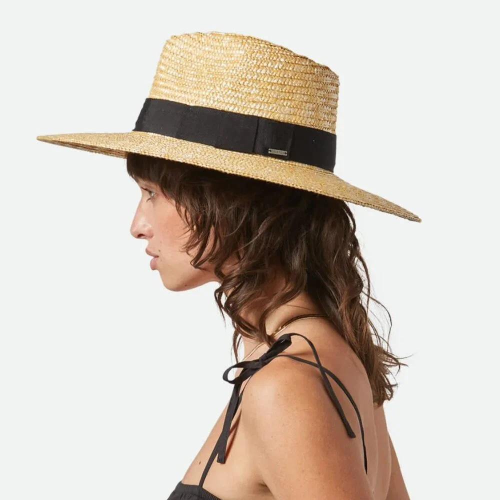 EUC Brixton Joanna Hat Straw Beach Sun Hat UPF 50 Size Medium in Honey - Picture 4 of 14